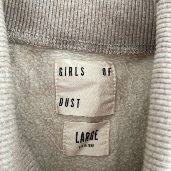 GIRLS OF DUST Women's Mock Neck Pullover Sweatshirt Size L In Gray - Picture 2 of 7